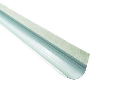 Bullnose paper-faced corner bead is manufactured with the bullnose bead and the paper wings to create elegant corners.
